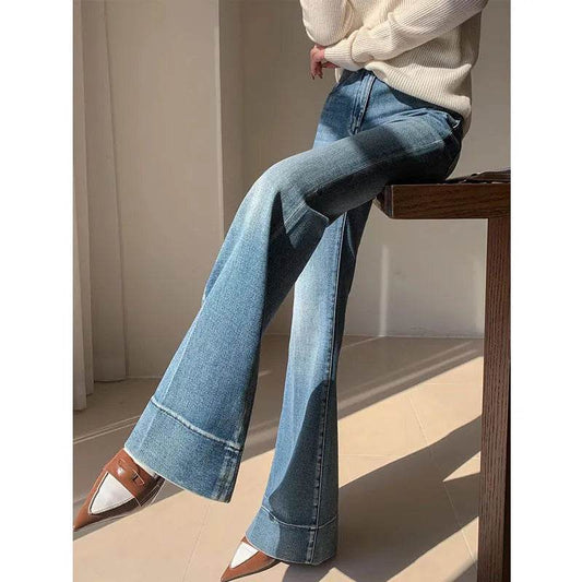 French Style Temperament Retro Washed Baggy Jeans Pant For Women - www.Shopthatapp.com
