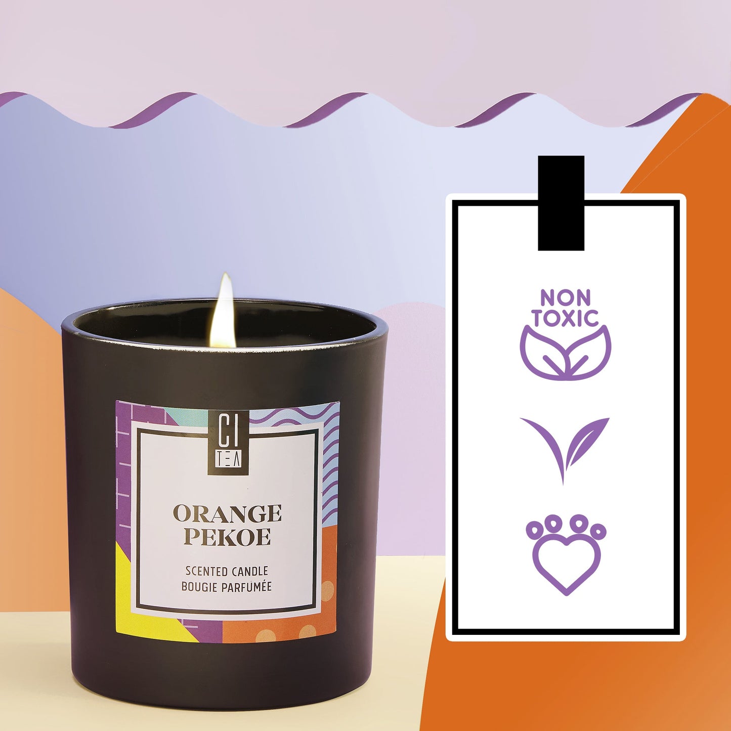Bougie en cire de soja Orange Pekoe - Sauge et bois flotté - 227 g