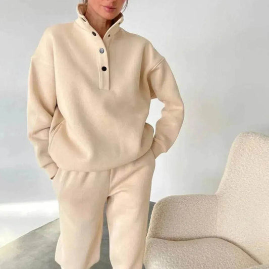 Oversized Solid Casual Pullovers Long Pant Set Warm Hoodie New Tracksuit Suit Fashion Pant Sets Sets For Women 2 Pieces joggers for women - www.Shopthatapp.com #