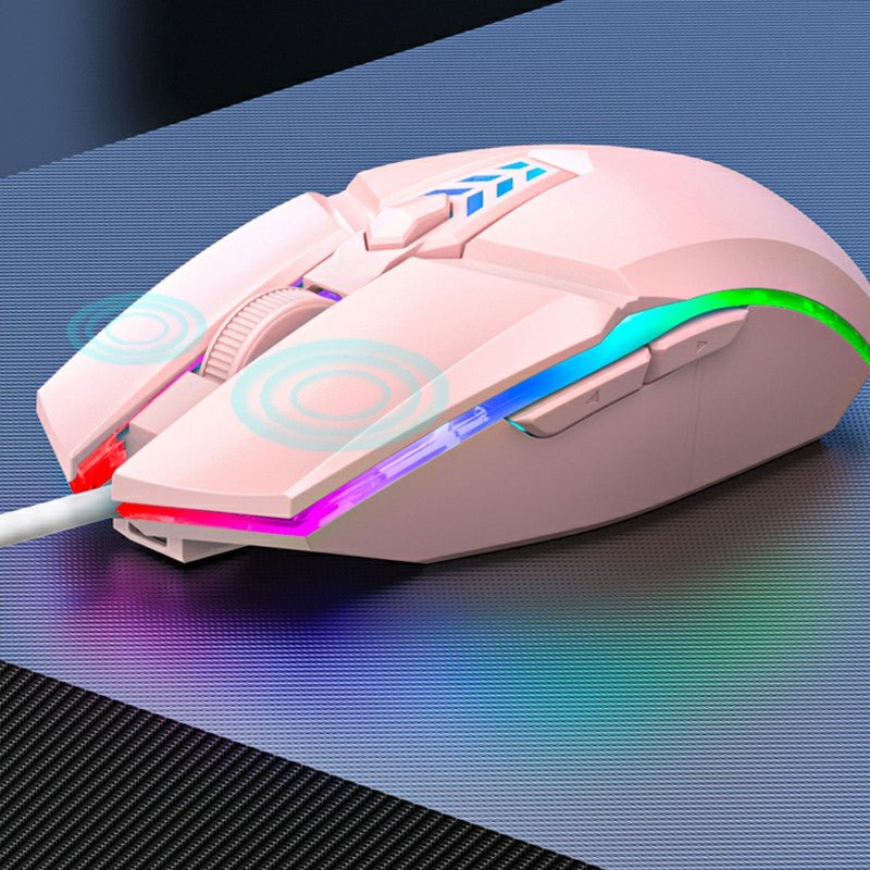 1600dpi RGB Lighting Gaming Wired Mouse with Silent Buttons - Blue - www.Shopthatapp.com