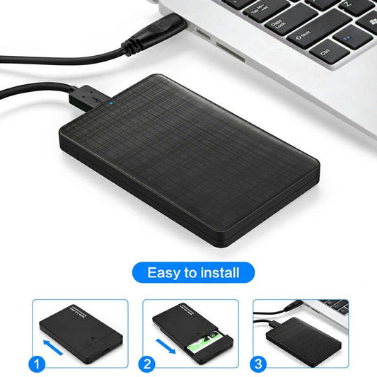 Slidable Installation 2.5 inch SATA USB 3.0 Hard Disk Drive SSD External Enclosure Mobile Case - www.Shopthatapp.com