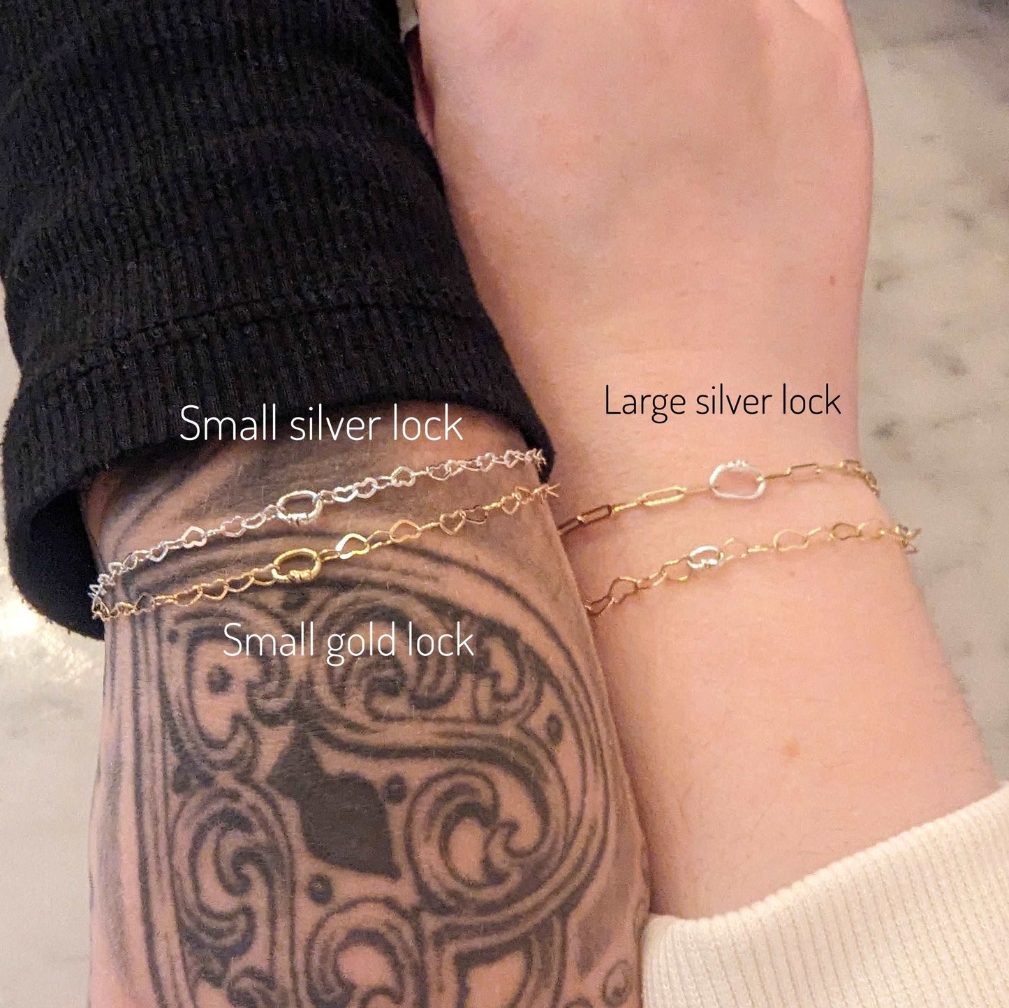 Bracelet permanent Love Links avec chaîne et cadenas