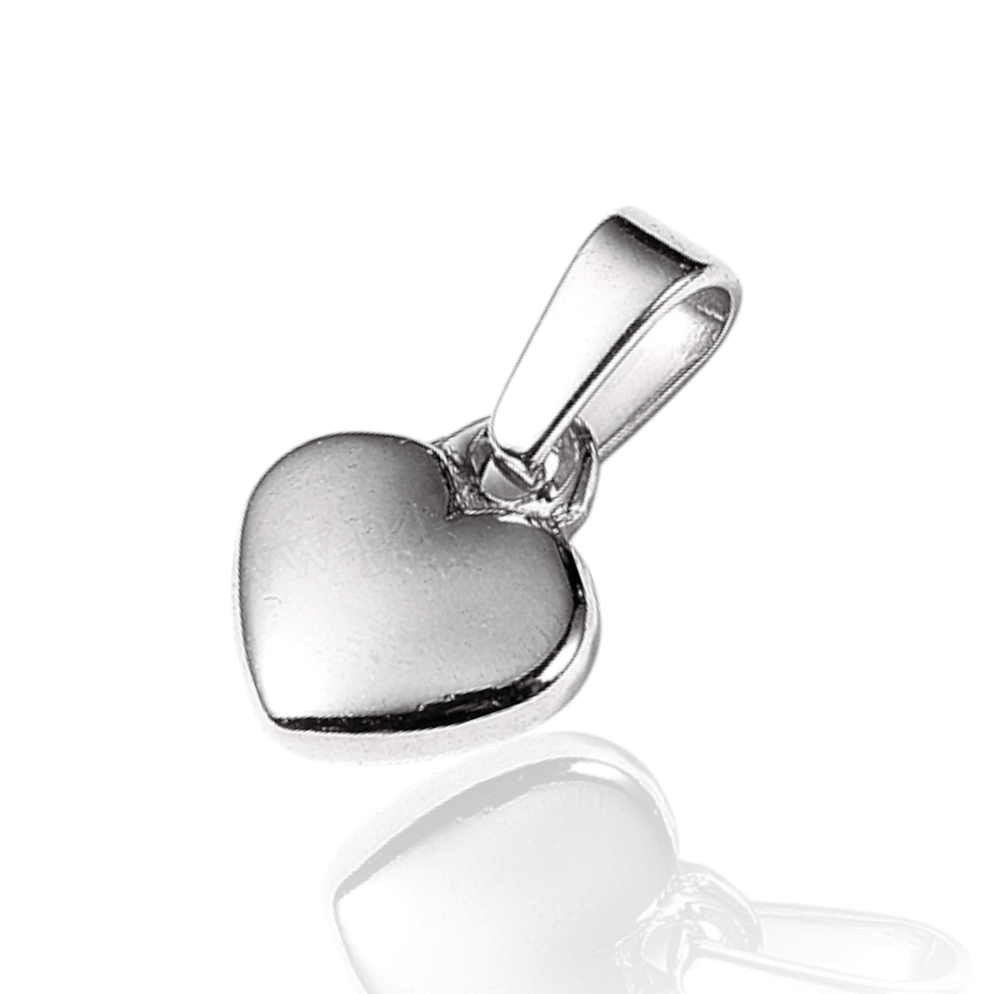 Breloque en forme de cœur gonflé en argent