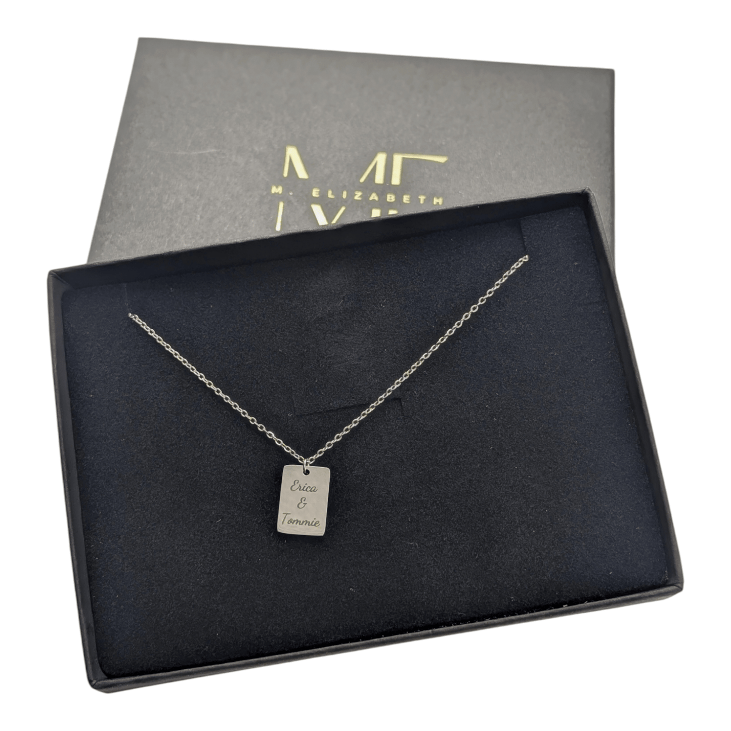 Collier petit rectangle imprimé à la demande