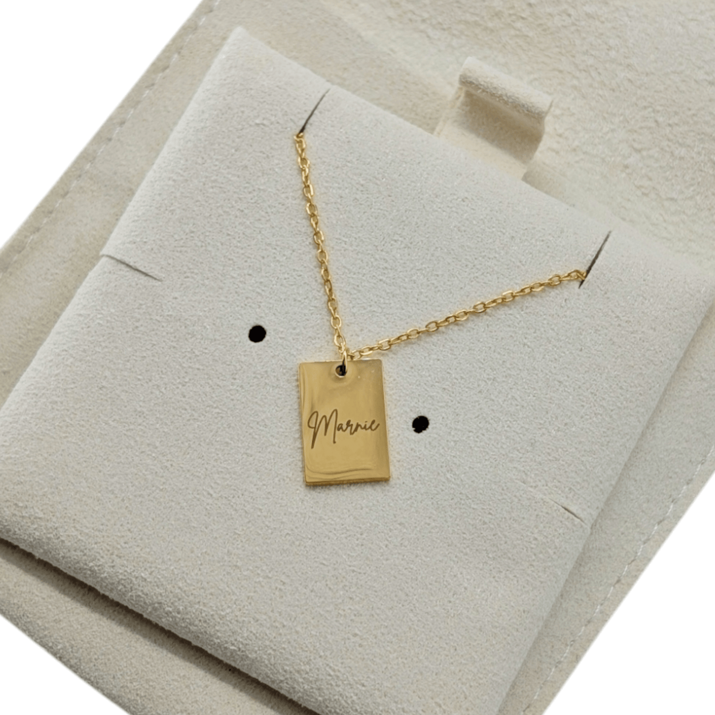 Collier petit rectangle imprimé à la demande