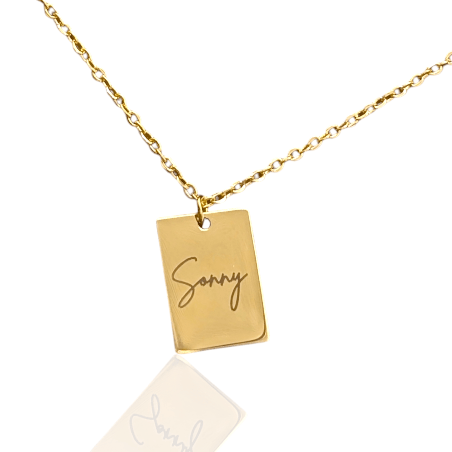 Collier petit rectangle imprimé à la demande
