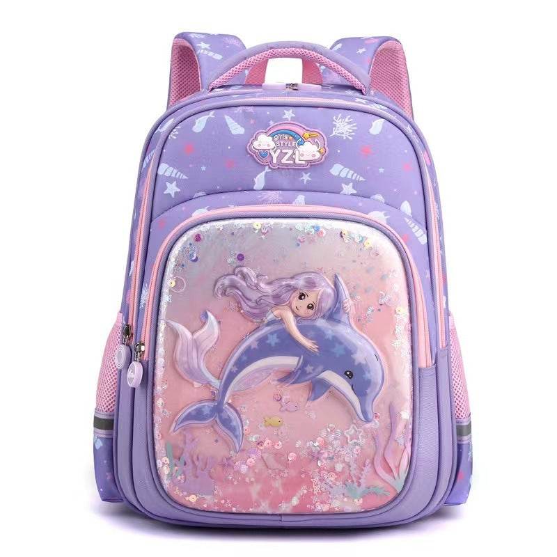 Primary School Cute Cartoon Mermaid Girls Backpack - www.Shopthatapp.com #