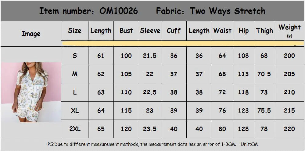 Printed Cardigan Short Sleeve Single-breasted Casual Suit Home Pajamas For Women
