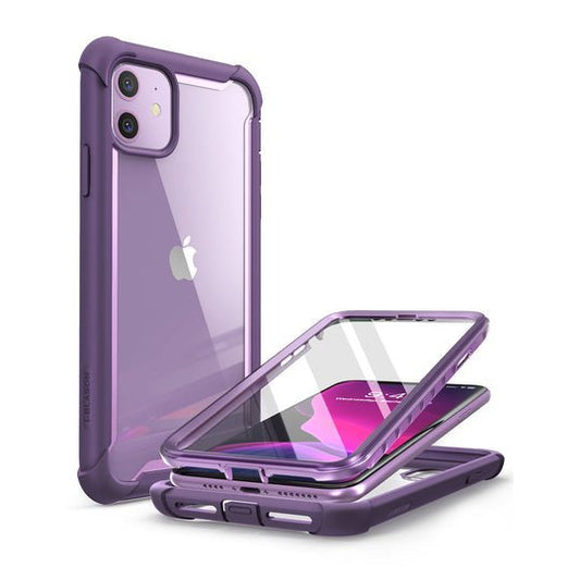 i-Blason Ares Case for iPhone 11 6.1 inch (2019 Release), Dual Layer Rugged Clear Bumper Case With Built-in Screen Protector (Purple) - www.Shopthatapp.com