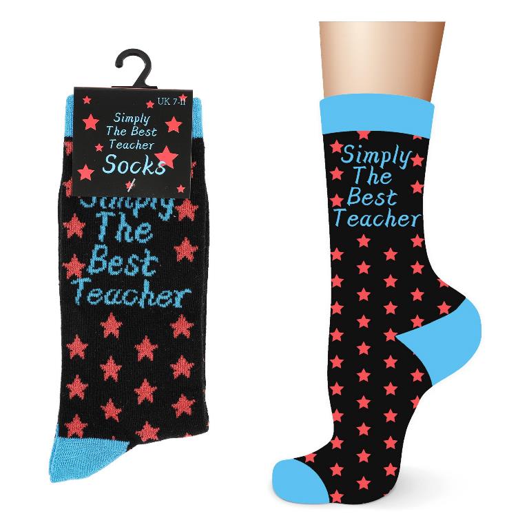 Simply The Best Teacher Mens Socks-Socks-www.Shopthatapp.com-HamperWell