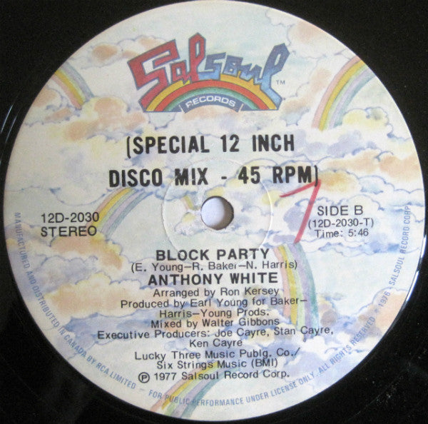Anthony White / I Can't Turn You Loose / Block Party - LP Used 12"
