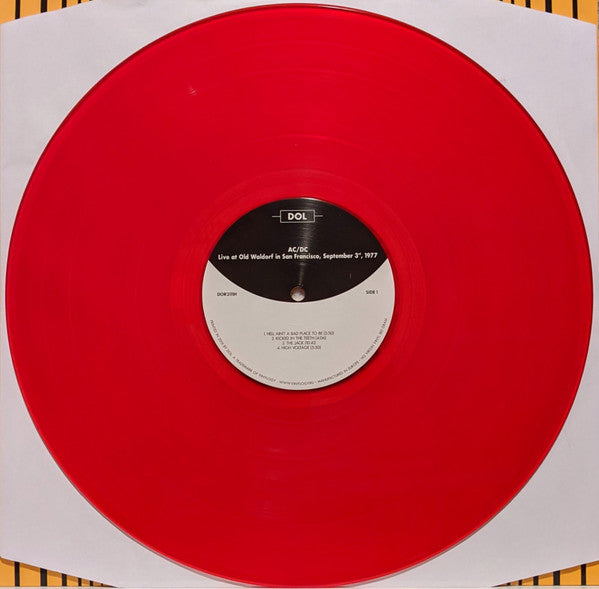 AC/DC / Live At The Old Waldorf San Francisco September 3, 1977. KSGA-FM (Red Vinyl) - LP - www.Shopthatapp.com