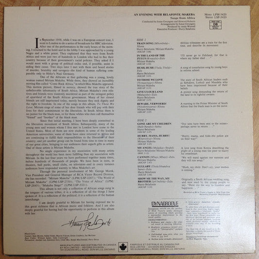 Belafonte & Makeba / An Evening With Belafonte/Makeba - LP USED - www.Shopthatapp.com