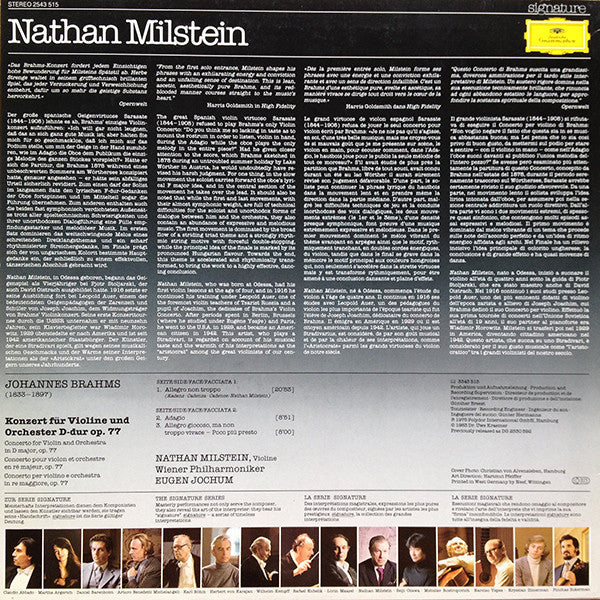 Brahms, Nathan Milstein, Wiener Philharmoniker · Eugen Jochum / Violinkonzert · Violin Concerto - LP Used - www.Shopthatapp.com