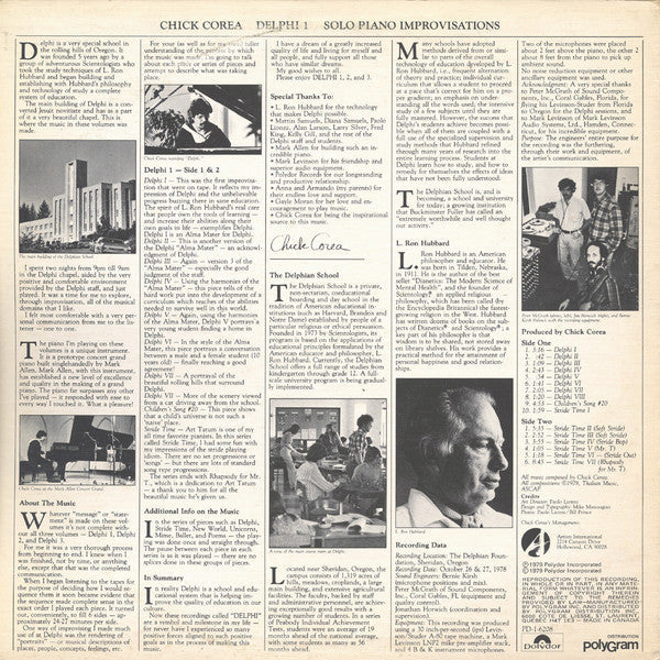 Chick Corea / Delphi 1 Solo Piano Improvisations - LP USED - www.Shopthatapp.com