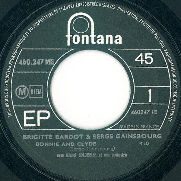Brigitte Bardot Et Serge Gainsbourg / Bonnie And Clyde - LP Used 7'' - www.Shopthatapp.com