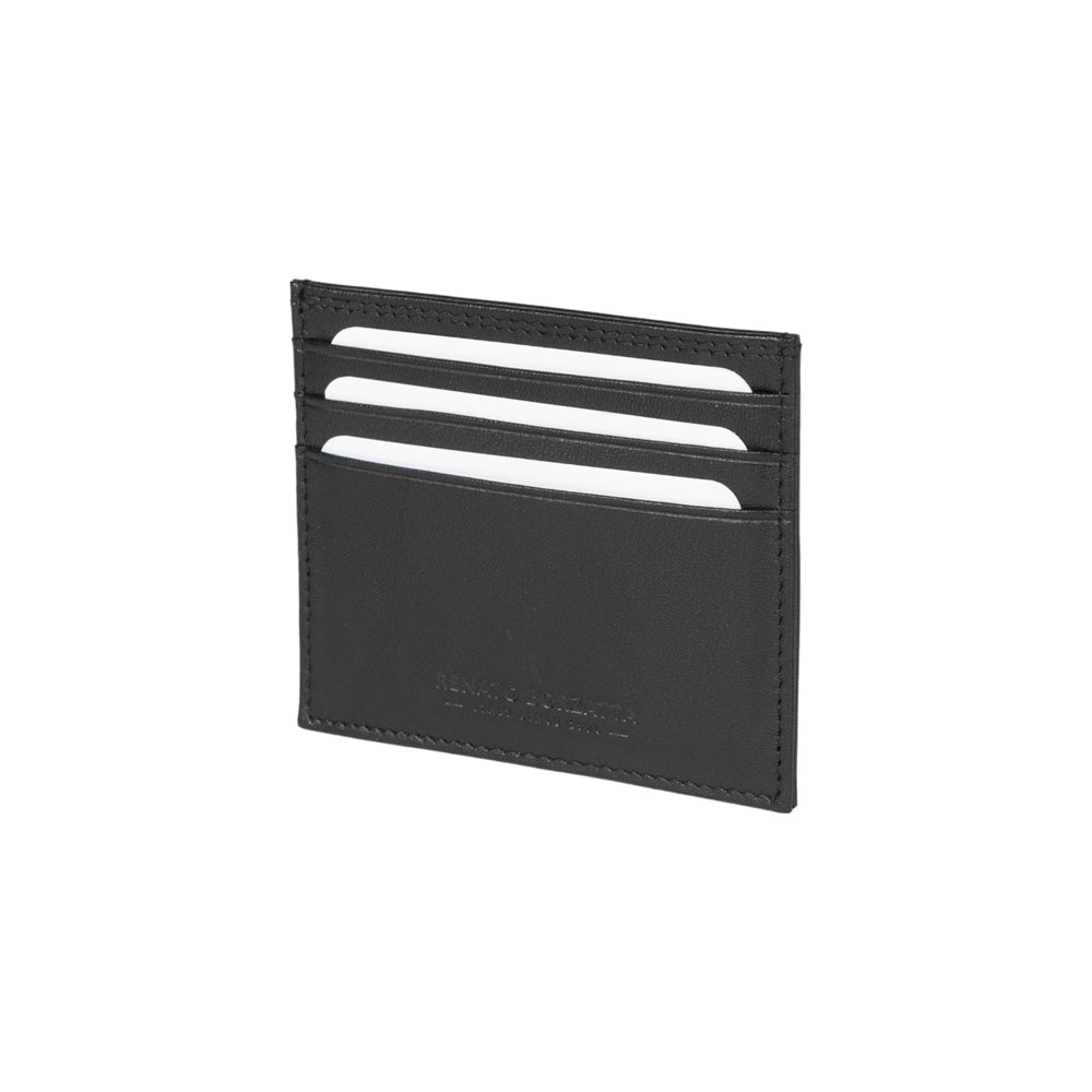 RB12016A | Porta Carte di Credito in Vera Pelle pieno fiore, con leggera grana. Colore Nero. Protezione RFID. Dimensioni: cm 10 x 8 x 0,5. Confezione: Scatola regalo fondo/coperchio - www.Shopthatapp.com