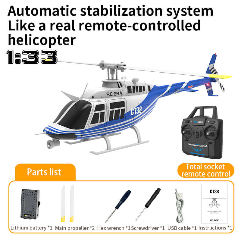 RC ERA C138 6CH RC Helicopter with Gyro, Optical Flow Positioning, Red/Blue - www.Shopthatapp.com #
