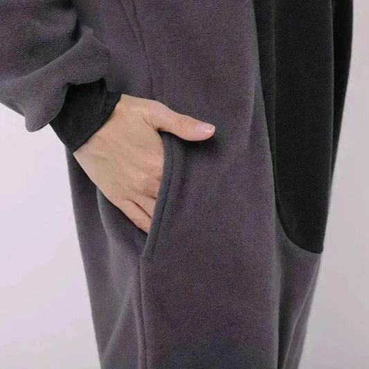 Raccoon cartoon animal one-piece pajamas polar fleece material - www.Shopthatapp.com #