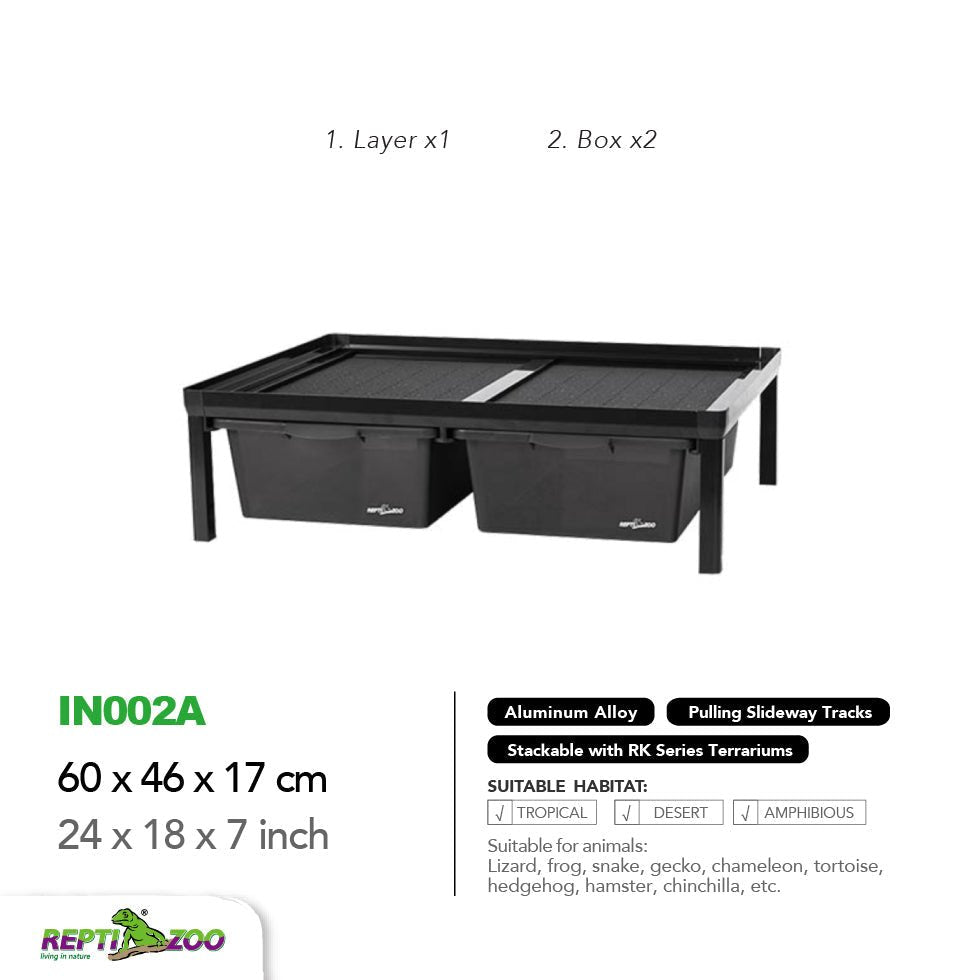 Cage d'élevage empilable en aluminium REPTIZOO (tapis chauffants inclus pour 6 couches)