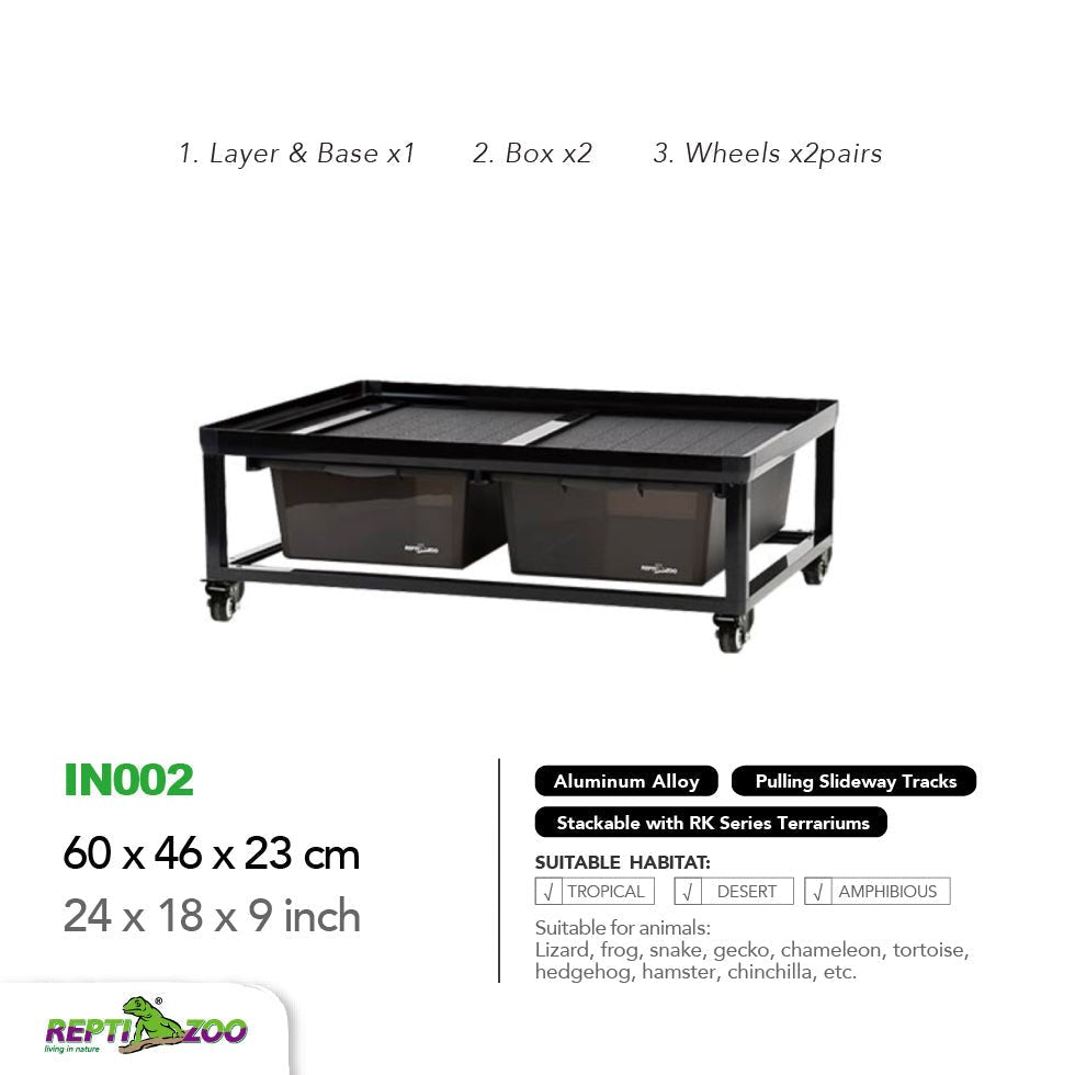 Cage d'élevage empilable en aluminium REPTIZOO (tapis chauffants inclus pour 6 couches)