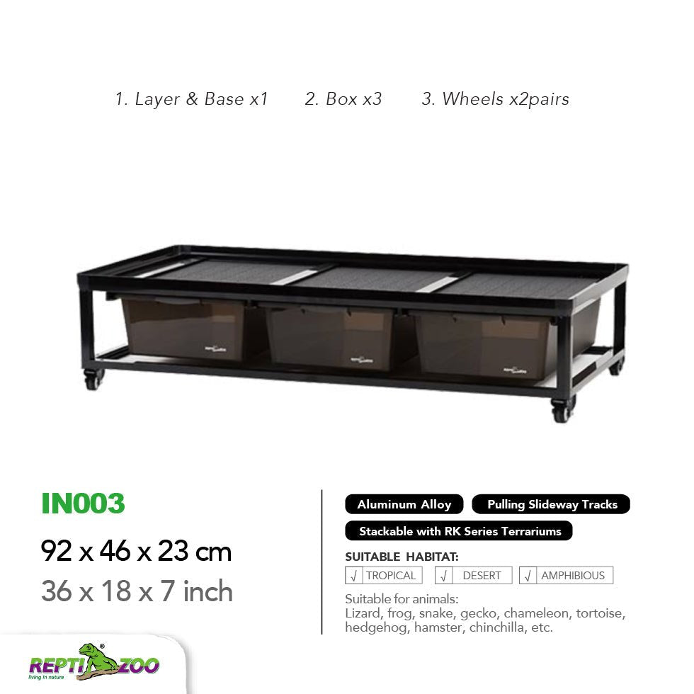 Cage d'élevage empilable en aluminium REPTIZOO (tapis chauffants inclus pour 6 couches)