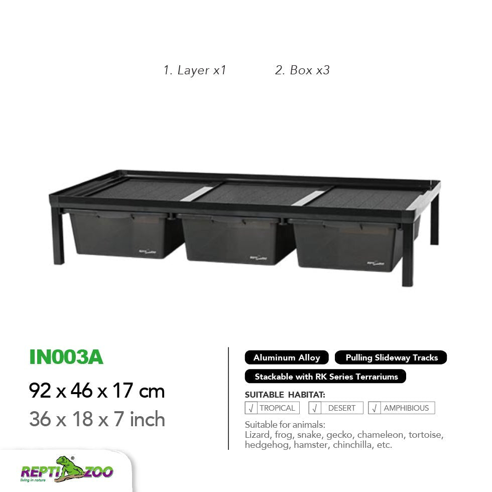 Cage d'élevage empilable en aluminium REPTIZOO (tapis chauffants inclus pour 6 couches)