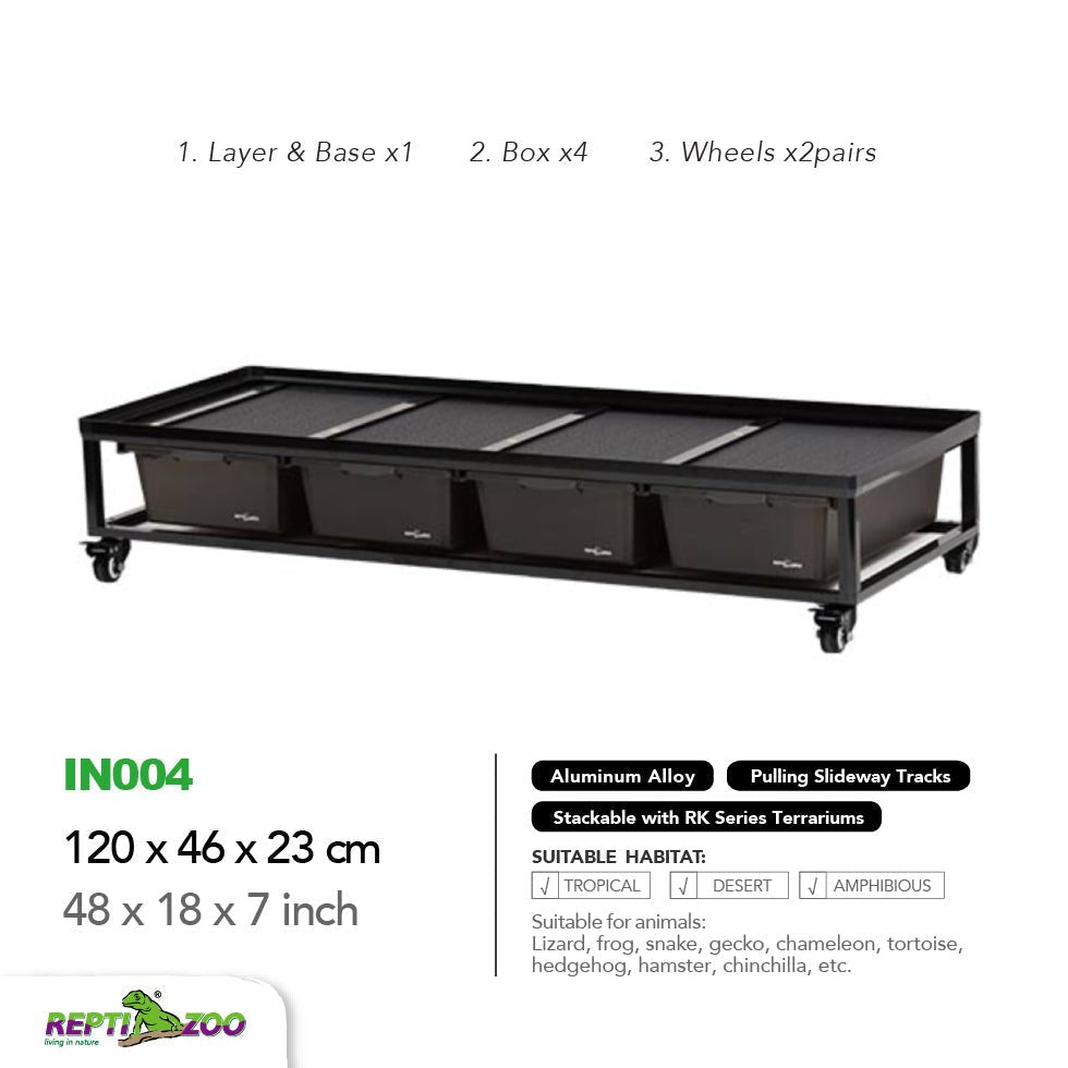 Cage d'élevage empilable en aluminium REPTIZOO (tapis chauffants inclus pour 6 couches)