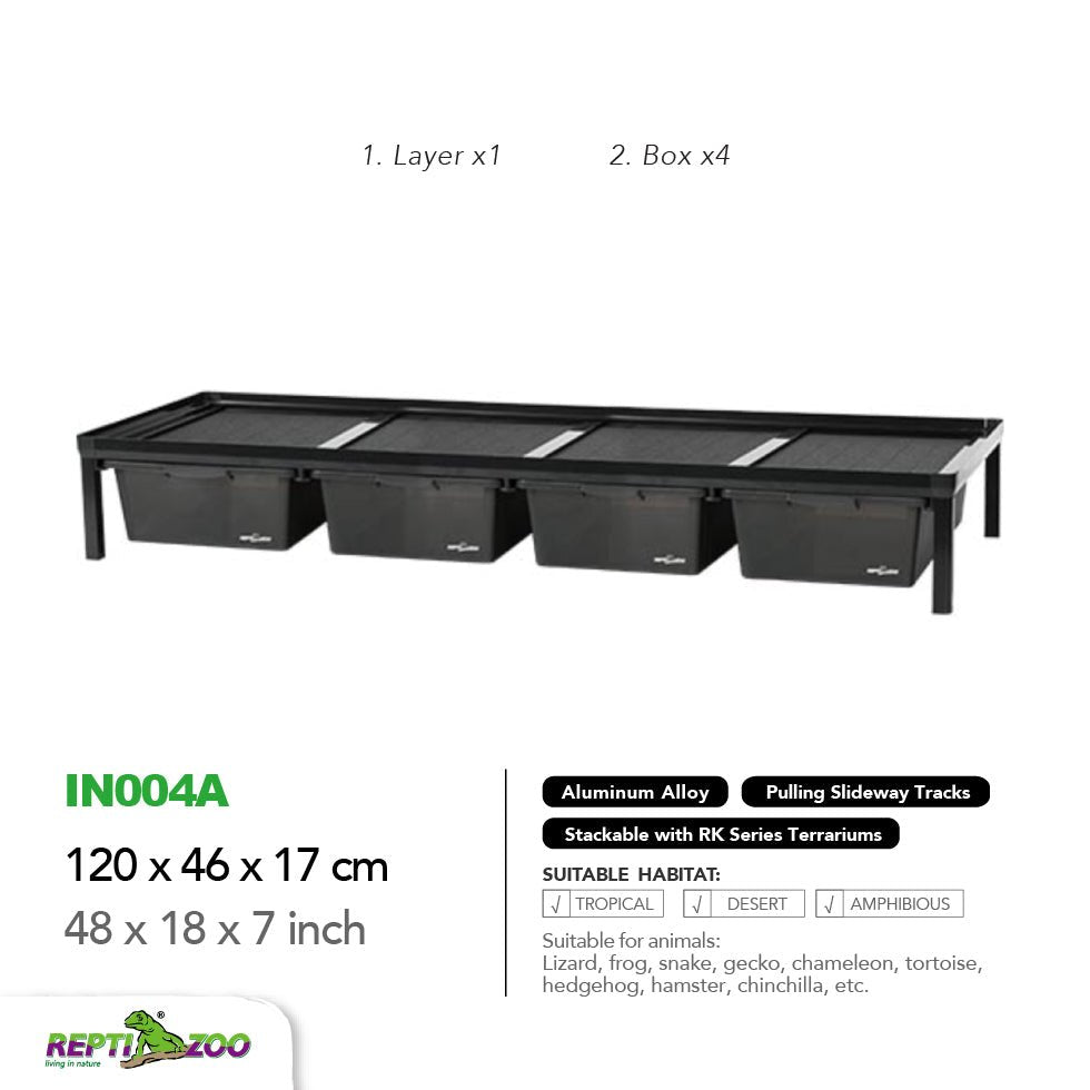 Cage d'élevage empilable en aluminium REPTIZOO (tapis chauffants inclus pour 6 couches)