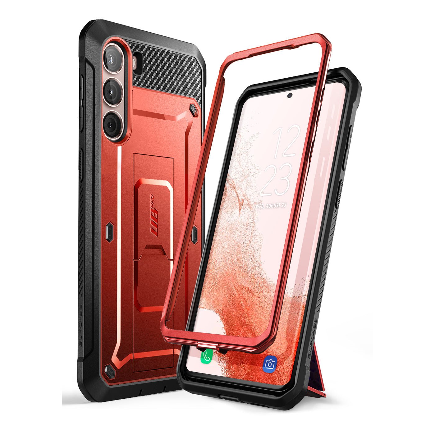 Coque robuste Unicorn Beetle PRO pour Galaxy S23 - Rouge métallisé