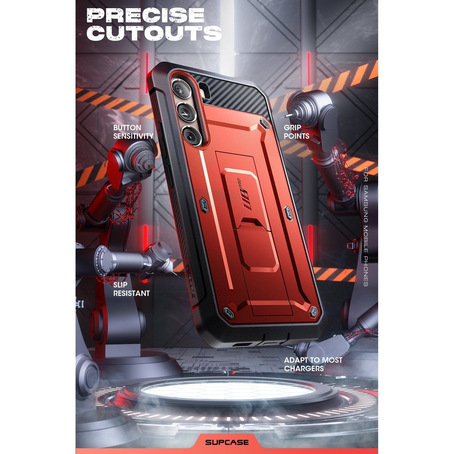 Coque robuste Unicorn Beetle PRO pour Galaxy S23 - Rouge métallisé