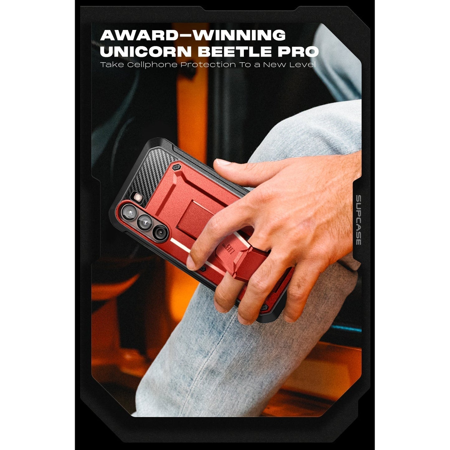 Coque robuste Unicorn Beetle PRO pour Galaxy S23 - Rouge métallisé