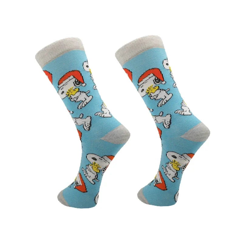 Snoopy Anime Socks Cotton Socks Adult Sock Men Women Cartoon Sports Socks Fashion Mid-calf Pattern Sock Skarpetki Sock Gifts
