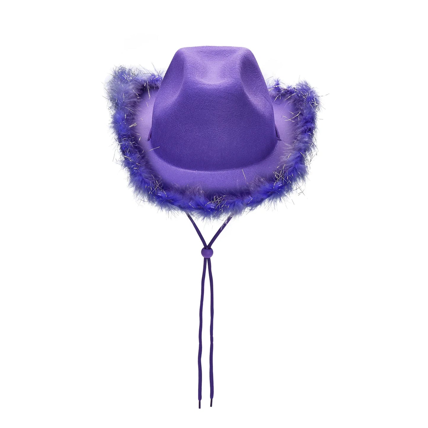 2024 Fashion Women´s Party Hats Cowboy Hat Adult Solid Color Furry Trim Wide Brim Hat Female Cap for Dating Party - www.Shopthatapp.com