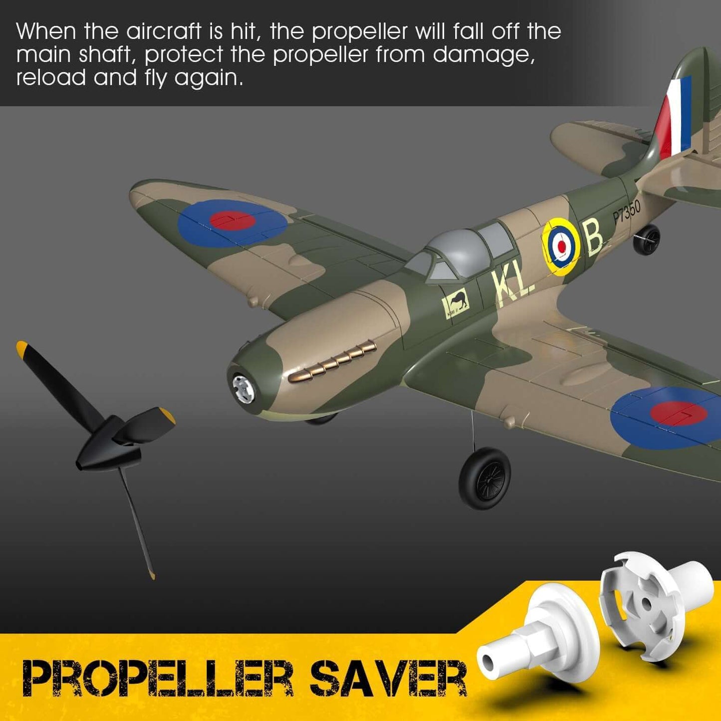 Spitfire RC-Flugzeug: 2,4G 4CH EPP Mini-Warbird-Flugzeug RTF