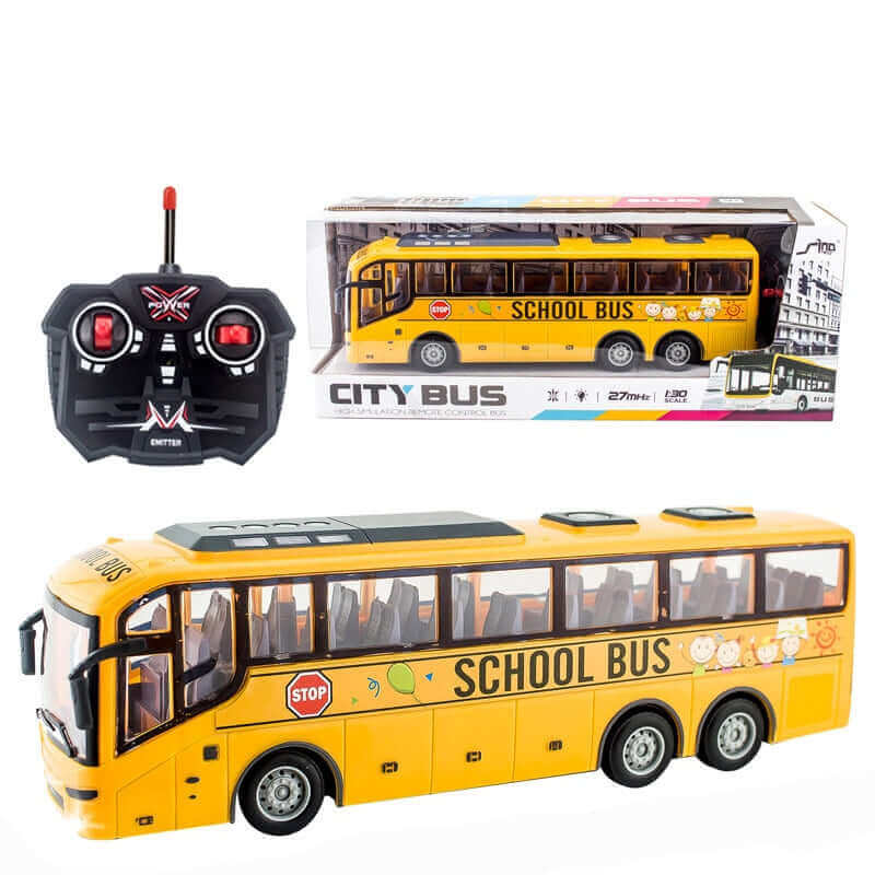 1/30 RC Bus with Lights - 27Mhz Electric Remote Control Car for Kids - www.Shopthatapp.com