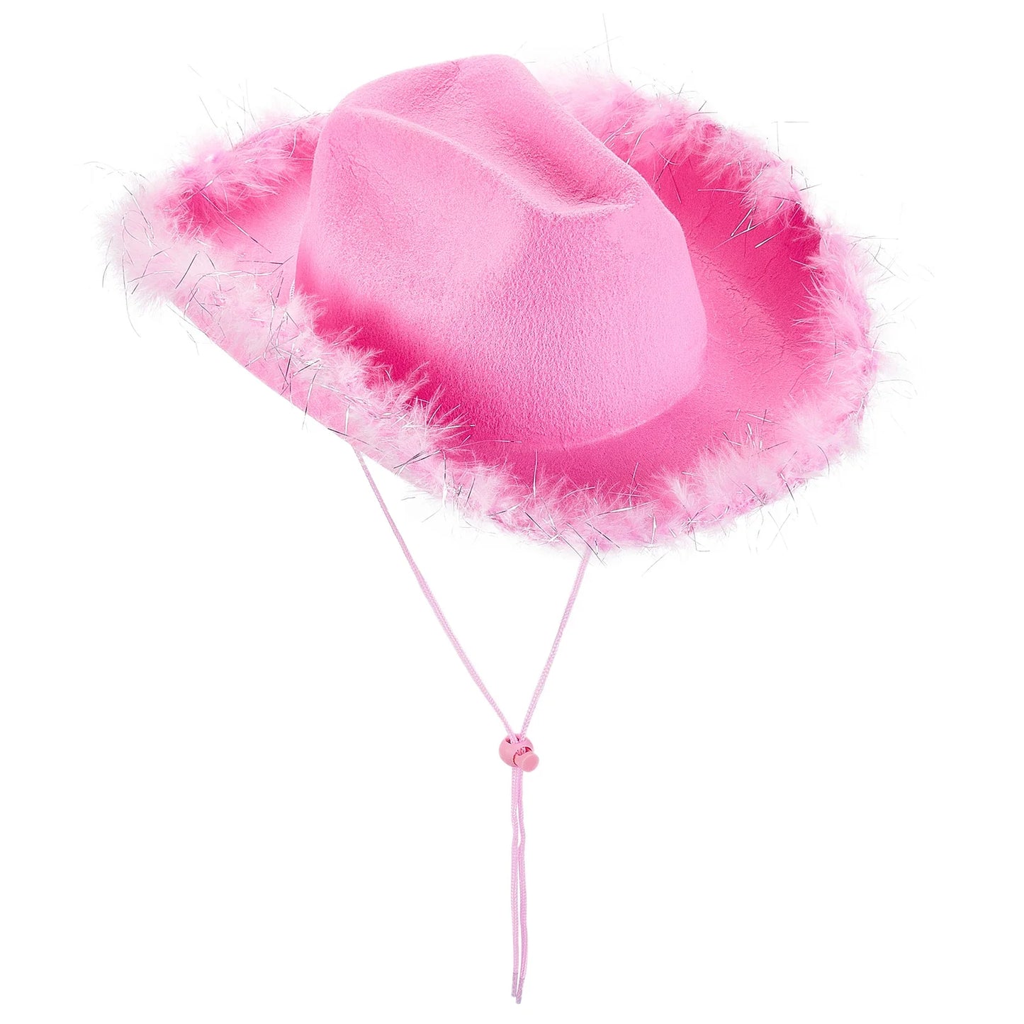 2024 Fashion Women´s Party Hats Cowboy Hat Adult Solid Color Furry Trim Wide Brim Hat Female Cap for Dating Party - www.Shopthatapp.com