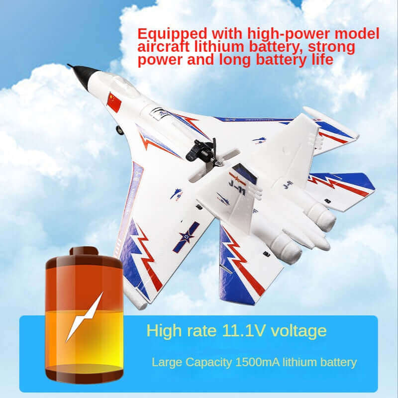 RC Foam J11 Fighter Plane with GPS, 2.4G 6Ch, 2000m Range, Smart Balance Glider Toy - www.Shopthatapp.com