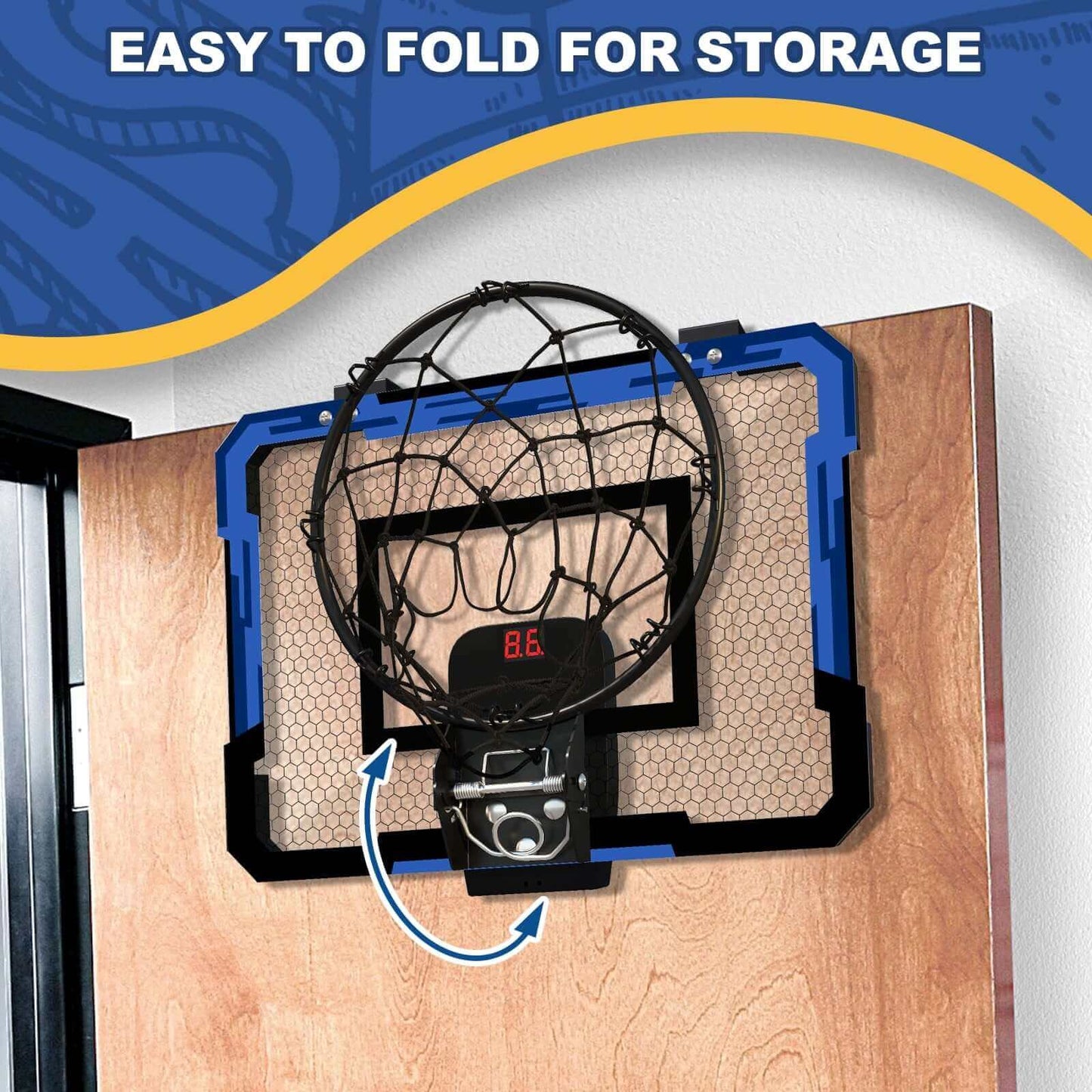 Un moment de jeu amusant et actif pour les enfants avec notre ensemble de panier de basket-ball mural pliable et de ballons