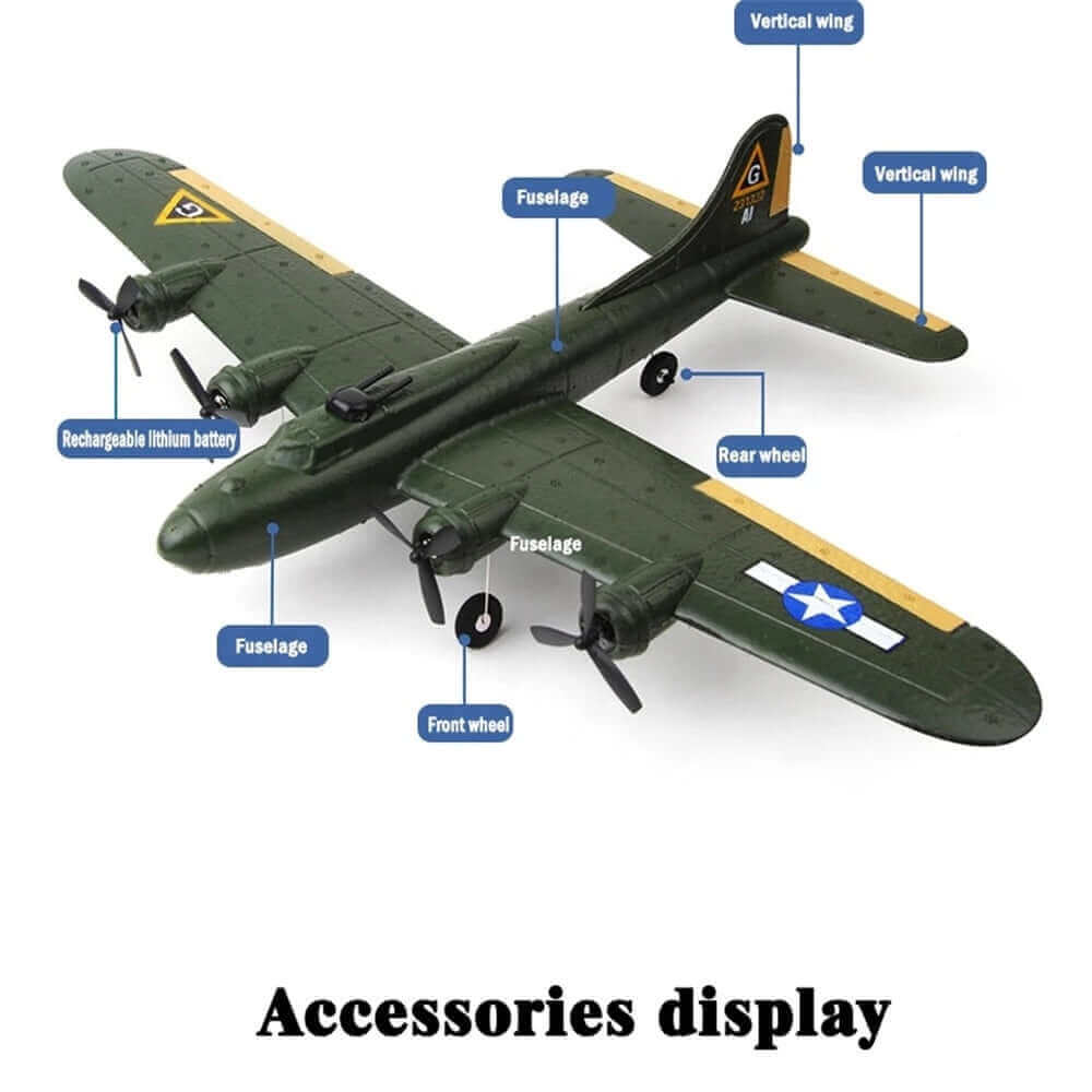 Avion télécommandé FX817 B17 - Planeur 2,4 GHz à voilure fixe