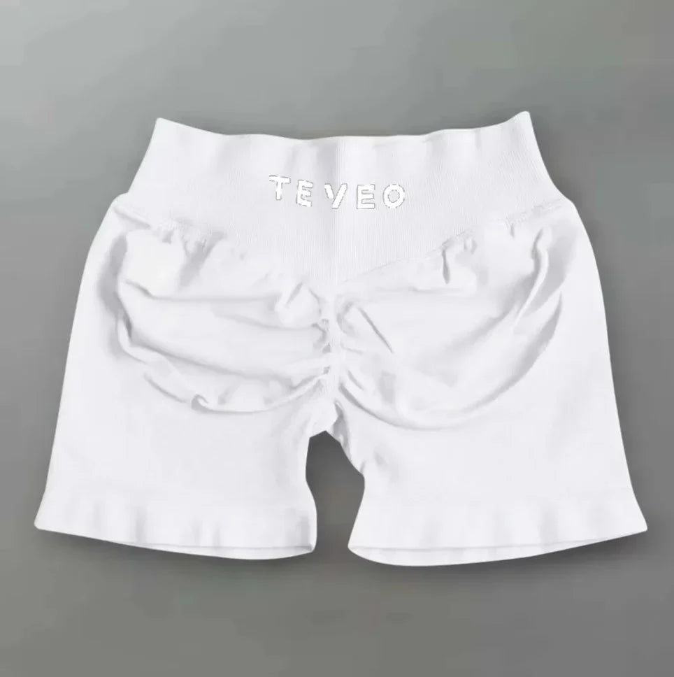 TEYEO Fashion Summer Women's Yoga Shorts Sports Running Breathable Comfortable High Waist Seamless Quick Drying Yoga Shorts