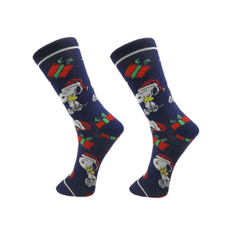 Snoopy Anime Socks Cotton Socks Adult Sock Men Women Cartoon Sports Socks Fashion Mid-calf Pattern Sock Skarpetki Sock Gifts