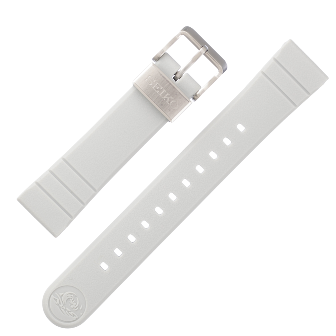 SEIKO Tuna Rubber Strap Antartica Penguin White OEM 20 mm | R03L015J0--www.Shopthatapp.com-Bezel House