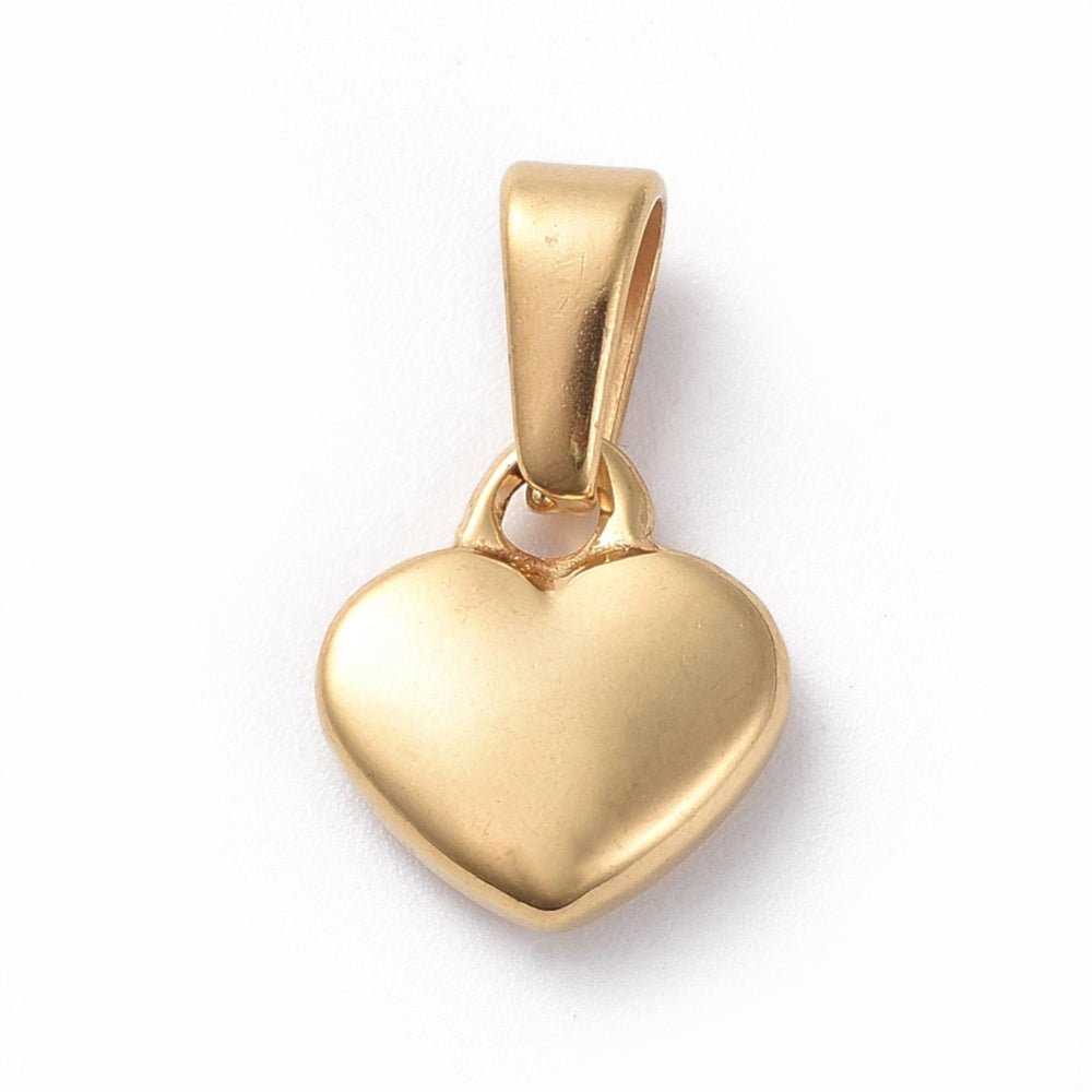 Gold puffy heart charm