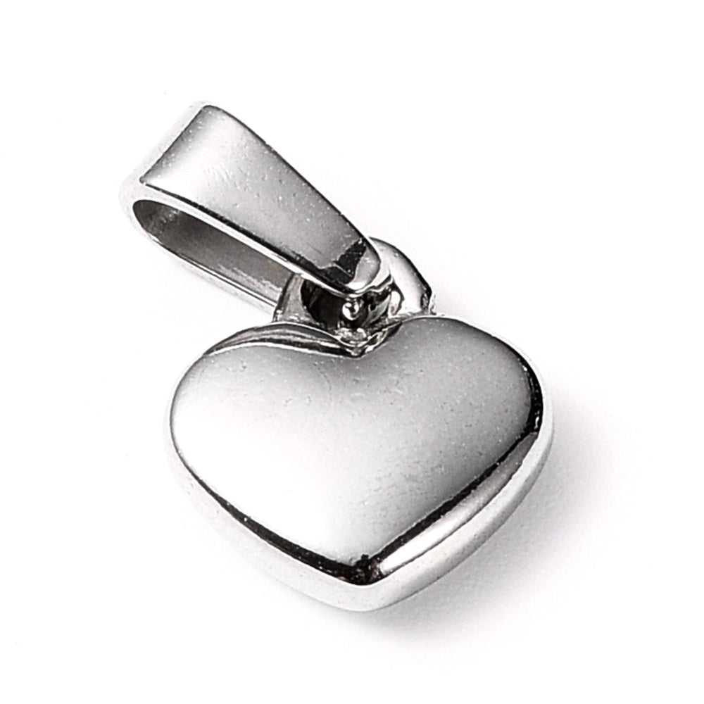 Breloque en forme de cœur gonflé en argent