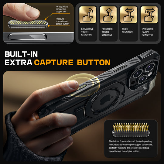 iPhone 16 Pro 6.3 inch UB Grip MagSafe Camera Control Button Phone Case-Black - www.Shopthatapp.com