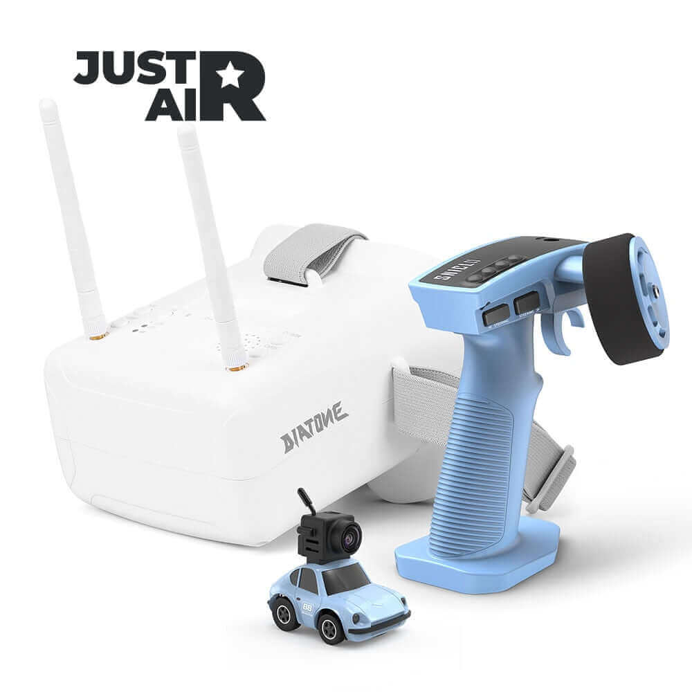 Voiture télécommandée JUSTAIR Q25 FPV avec lunettes – Micro voiture télécommandée pour courses de bureau et divertissement