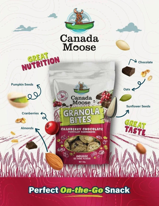 Canada Moose Granola Bites Cranberry Chocolate 100G - www.Shopthatapp.com