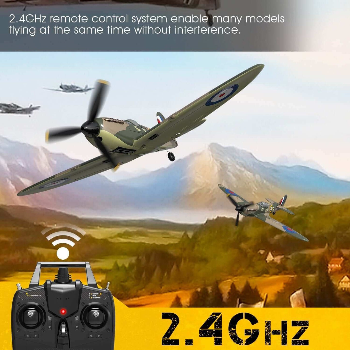 Spitfire RC-Flugzeug: 2,4G 4CH EPP Mini-Warbird-Flugzeug RTF