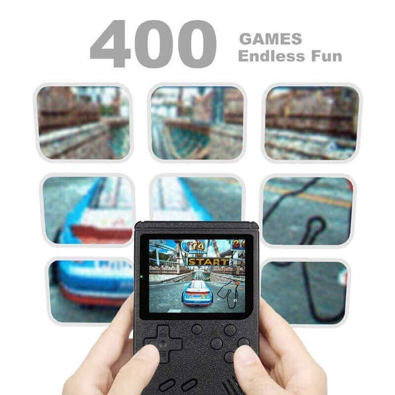 Retro Mini-Handheld-Spielkonsole – 8 Bit, 3,0-Zoll-LCD, 400 integrierte Spiele